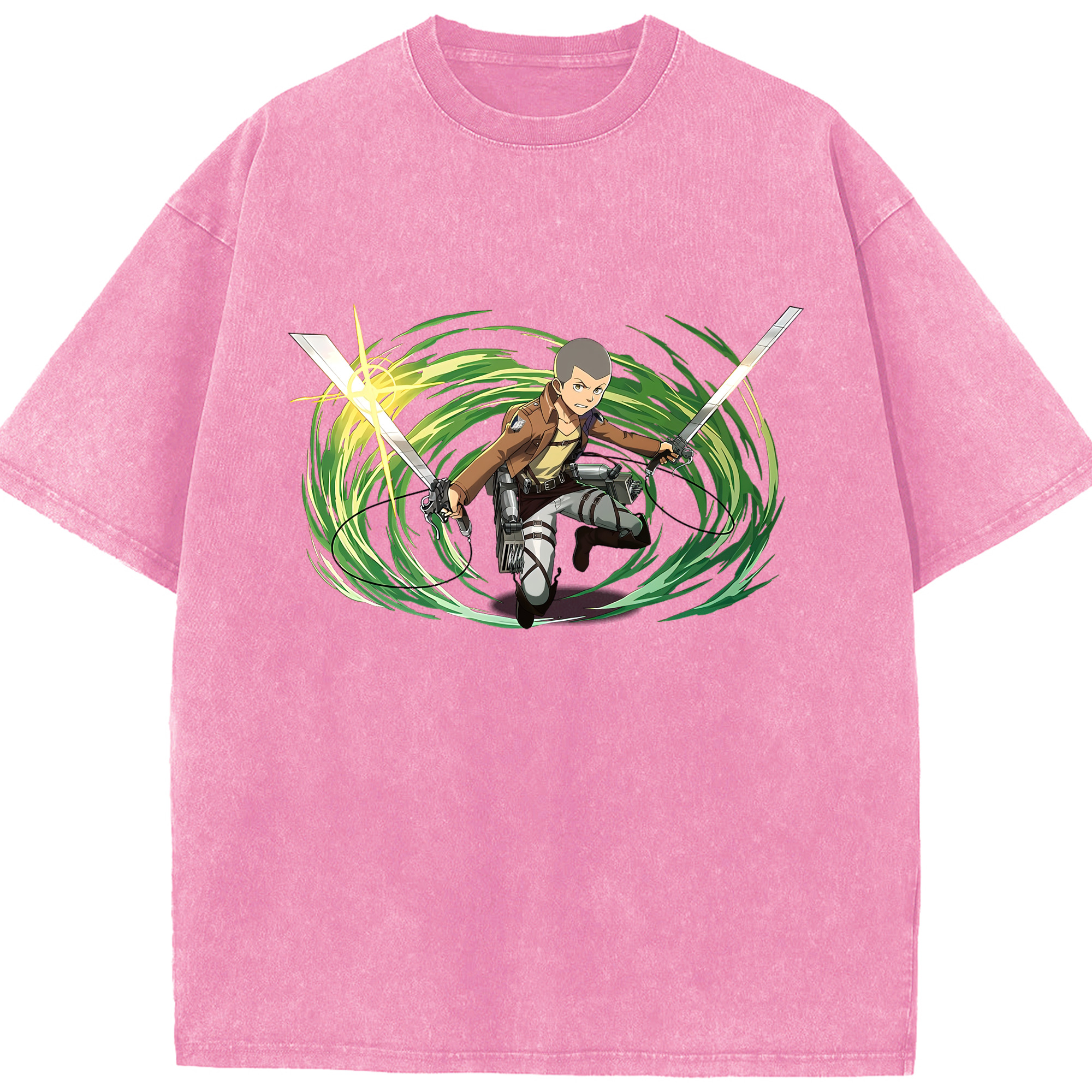 （画像用） 進撃の巨人 コニー·スプリンガー Attack on Titan Connie Springer 綿100% ヴィンテージ風 半袖Tシャツ（フロントプリント）